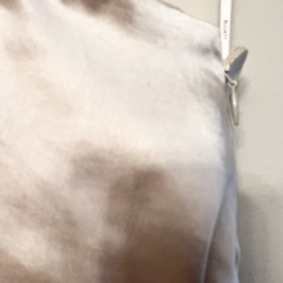 ELLIATT Cinda Satin Midi Dress in Pearl one shoulder puff sleeve bridal revolve - Picture 16 of 16